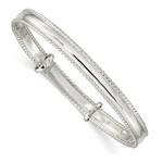 Sterling Silver Baby Milgrain Adjustable Bangle