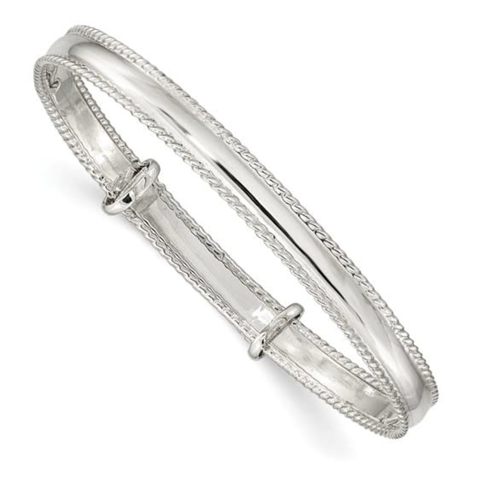 SS Baby Milgrain Adjustable Bangle