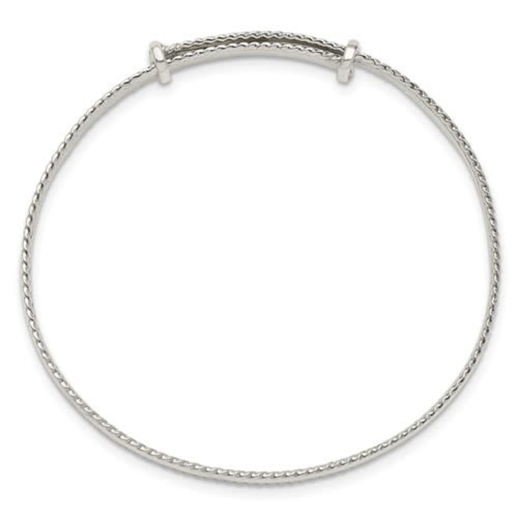 Sterling Silver Baby Beaded Edge Adjustable Bangle
