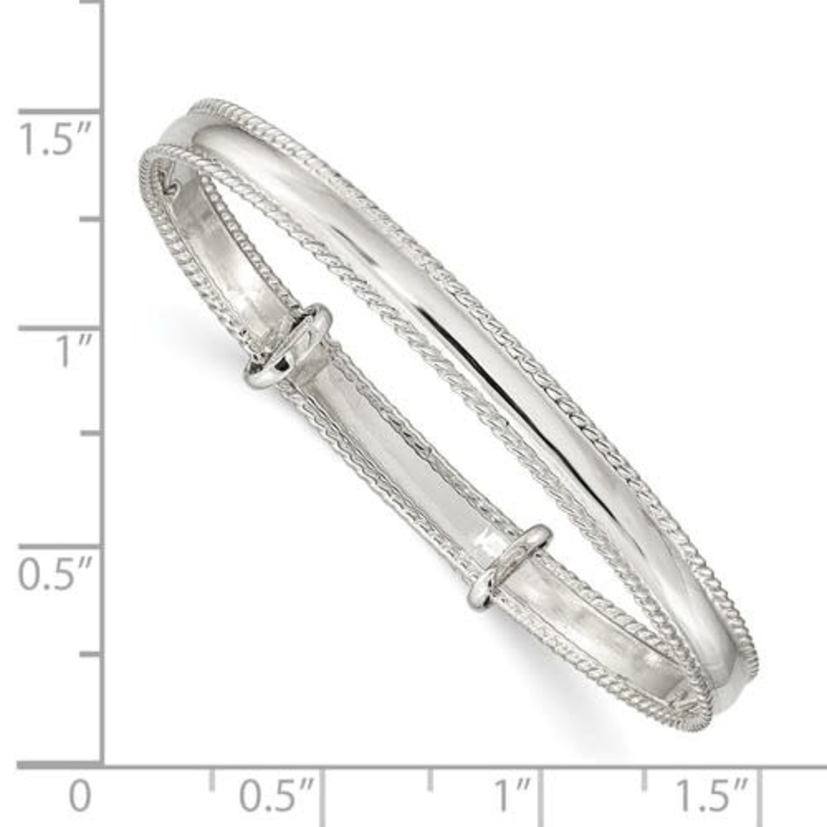 SS Baby Milgrain Adjustable Bangle