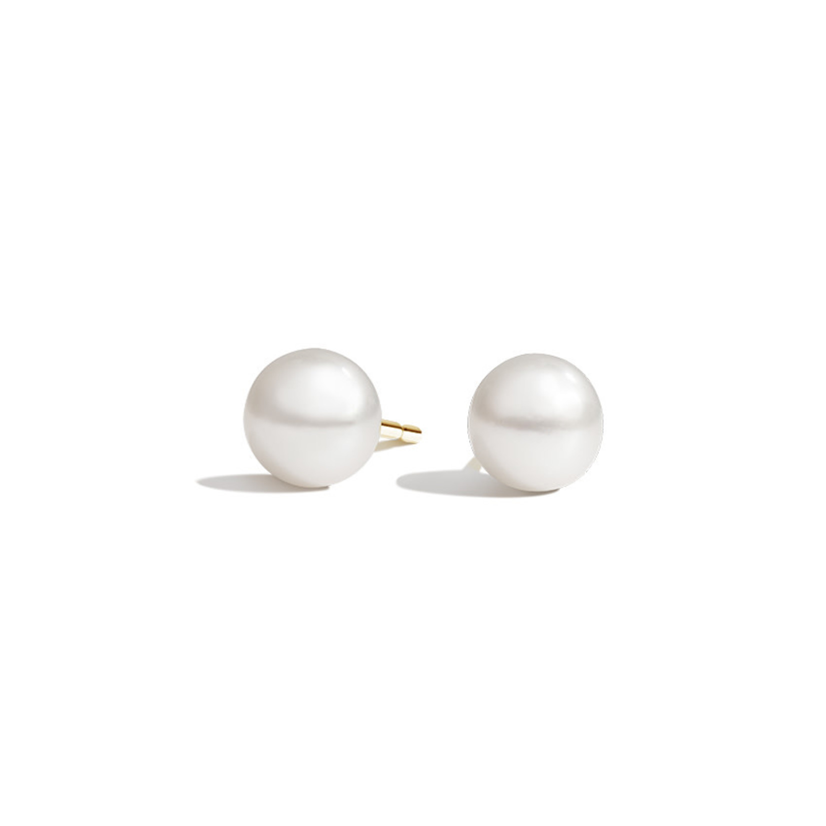 14K Yellow Gold 9.5mm Akoya Cultured Pearl Studs