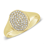 14K Yellow Gold Pave Diamond Pinky Ring