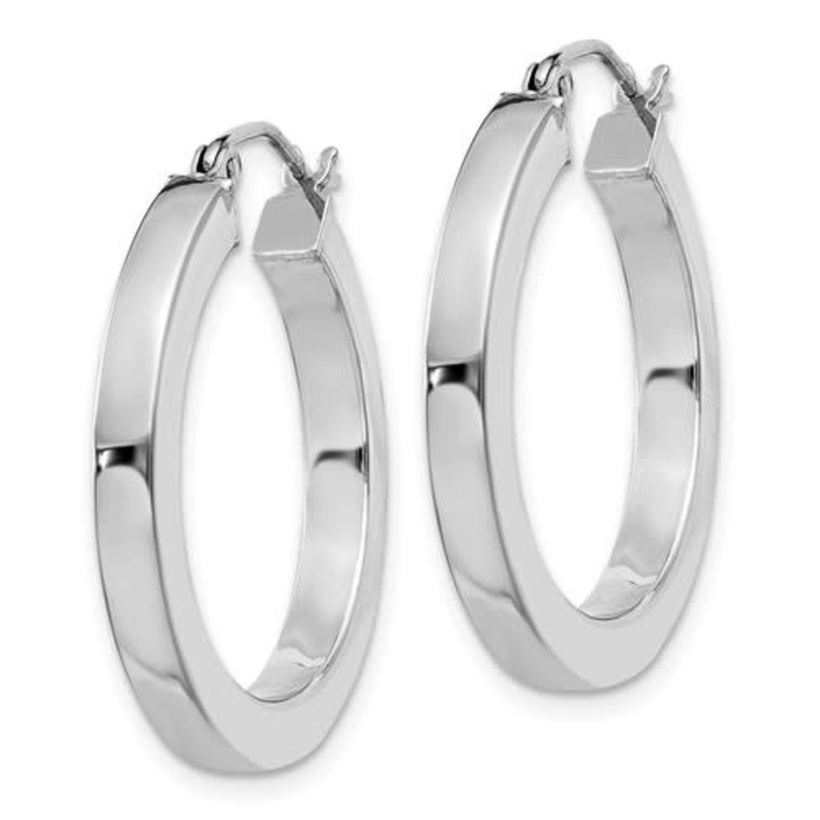 Sterling Silver Square Tube Hoop Earrings