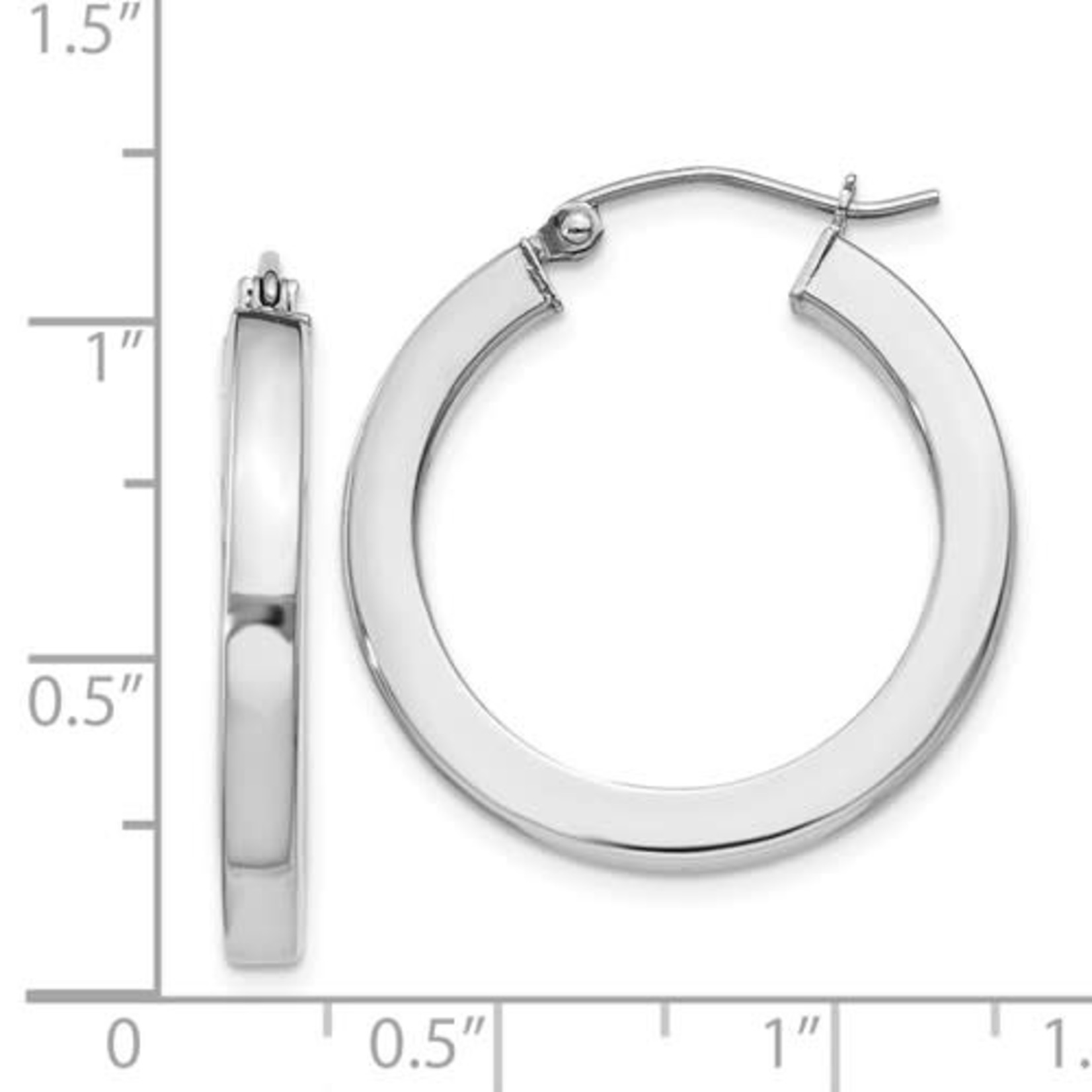 Sterling Silver Square Tube Hoop Earrings