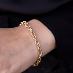 14K Yellow Gold Twisted Cable Link Bracelet