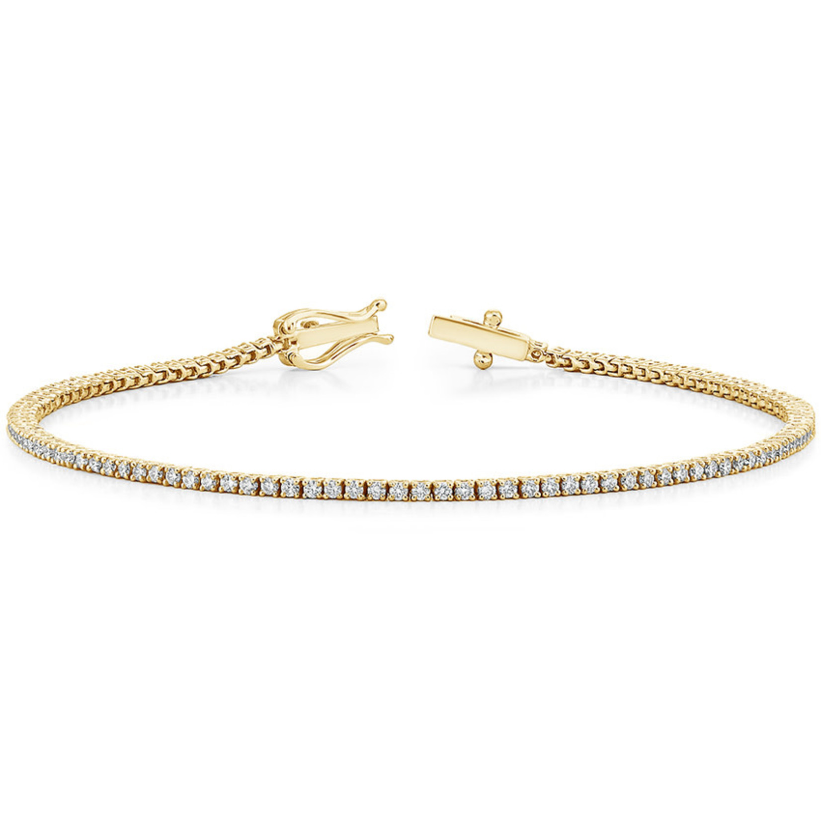 14K Yellow Gold Diamond Tennis Bracelet