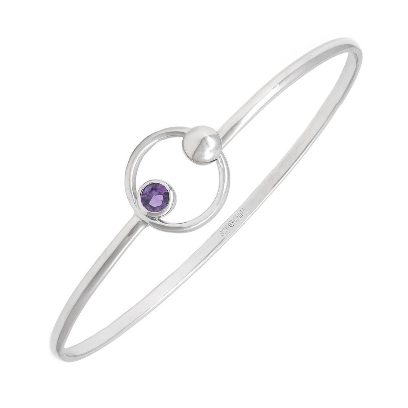 Sterling Silver Amethyst Bangle