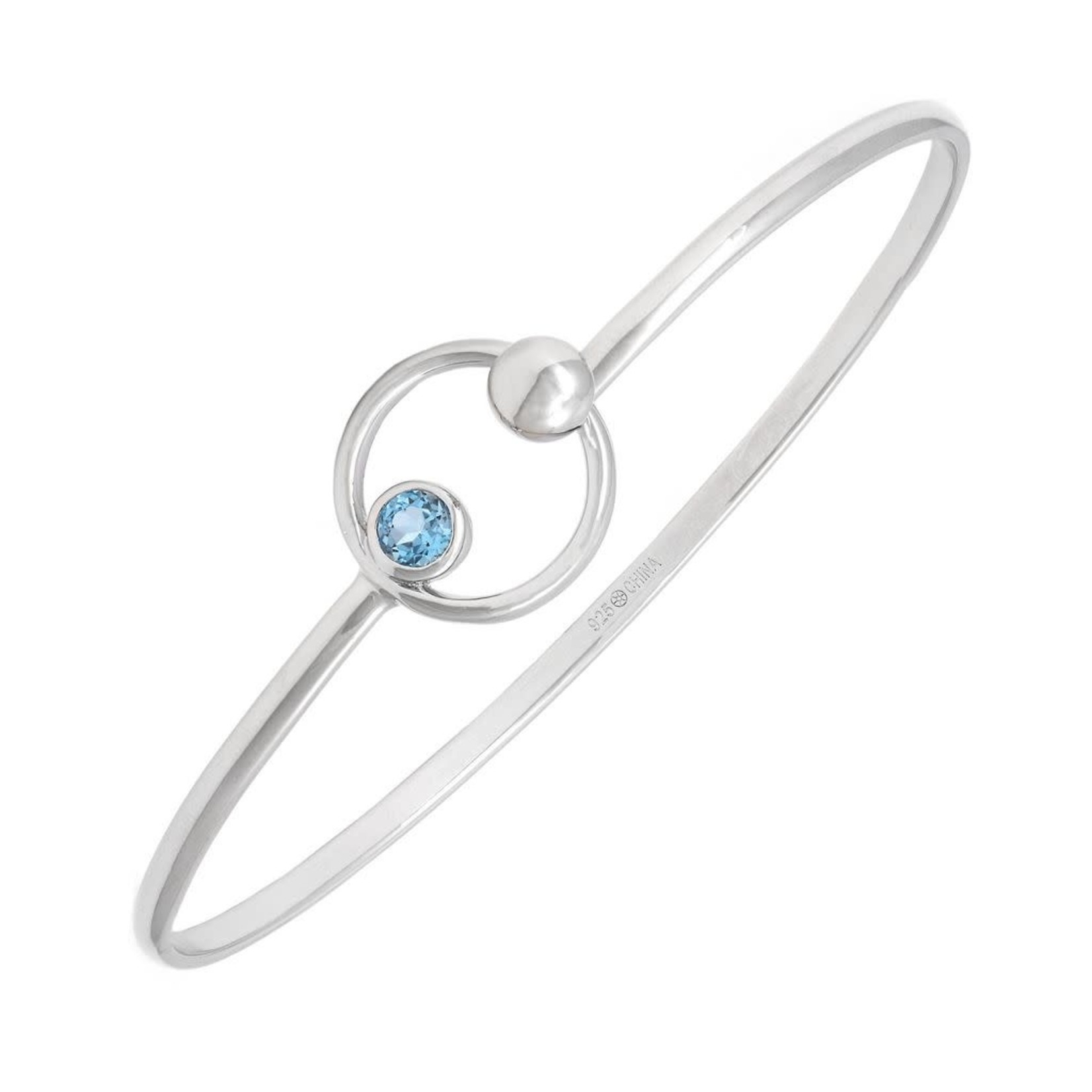 Sterling Silver Blue Topaz Bangle