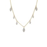 14K Gold Diamond Marquis Drop Necklace