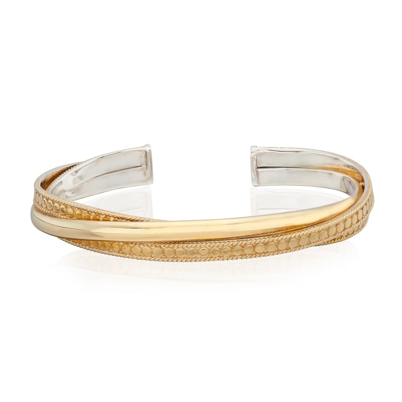 Twisted Smooth 18K Yellow Gold Cuff