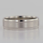 14KW Satin Milgrain Polished Edge Band