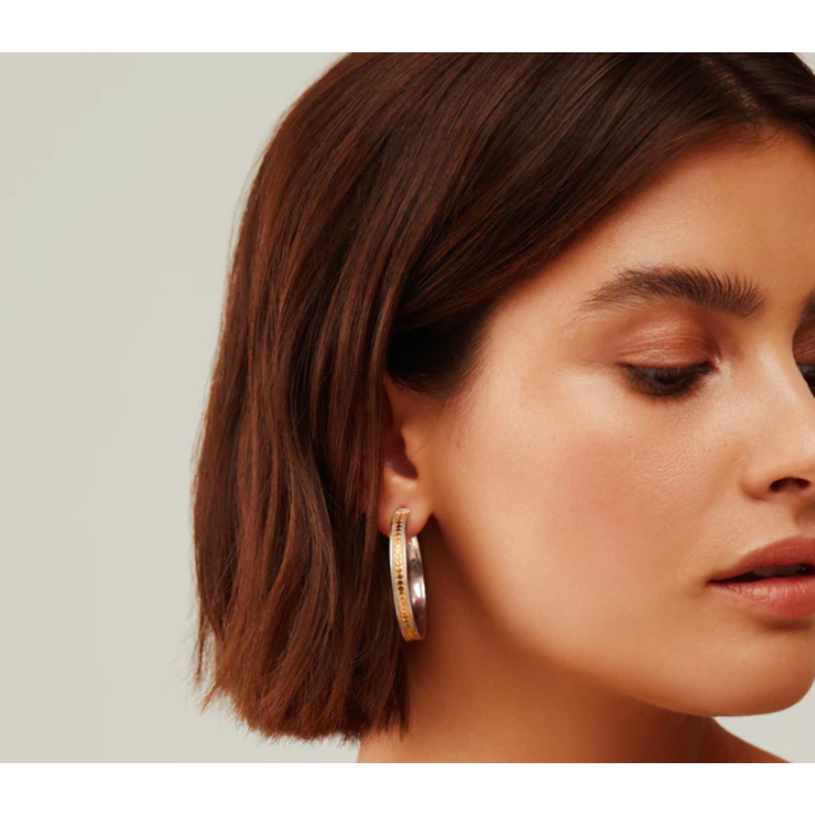 Sterling Silver & 18K Yellow Gold Large Classic Hoop Earrings