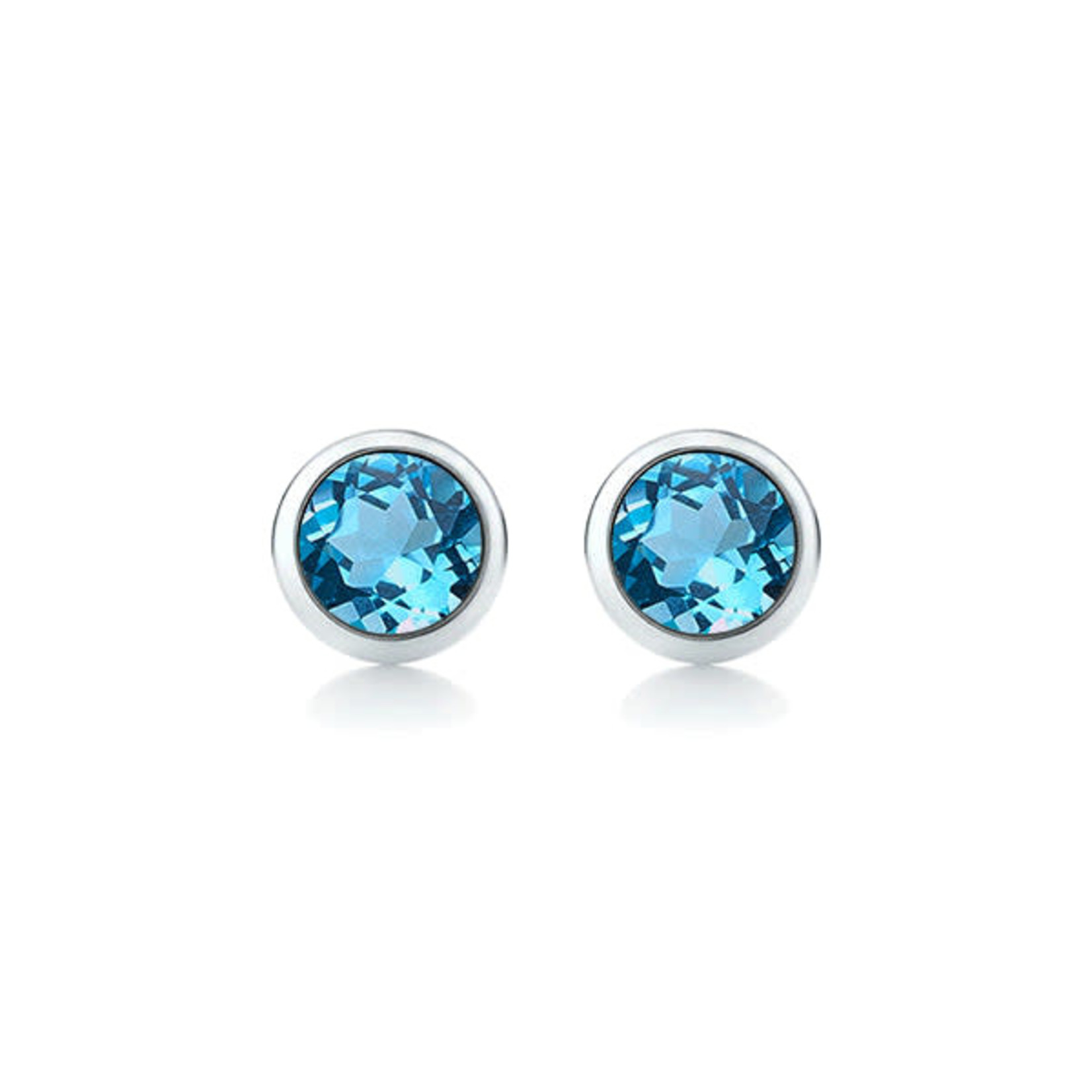 Sterling Silver London Blue Topaz Stud Earrings