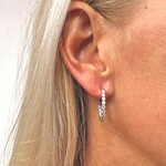 14K White Gold 1 Carat Diamond Hoop Earrings