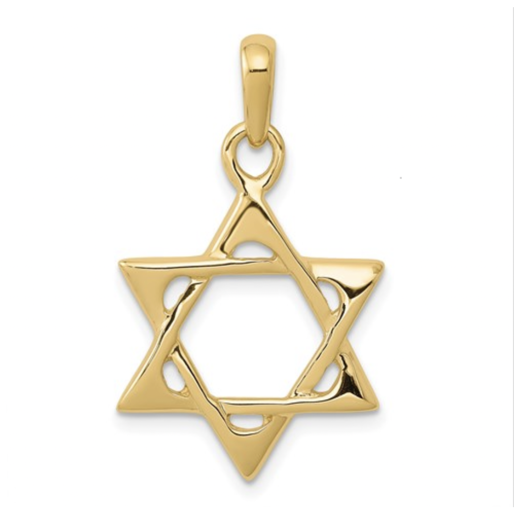 14K Yellow Gold Star of David Pendant