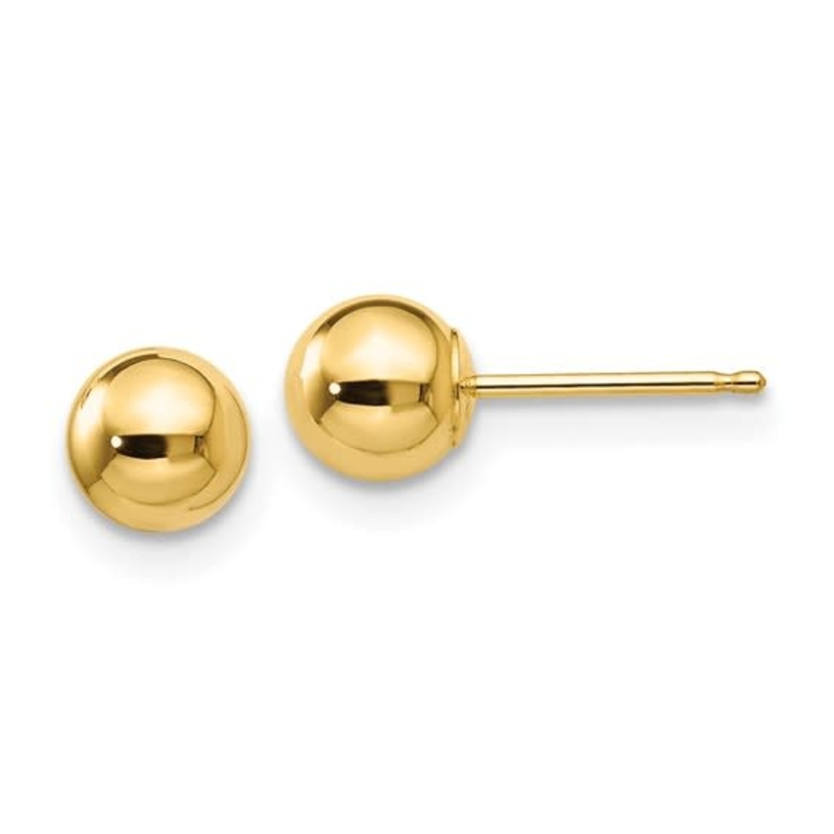 14K Yellow Gold 6mm Ball Stud Earrings