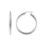 Sterling Silver Double Rope Twist Hoop Earrings