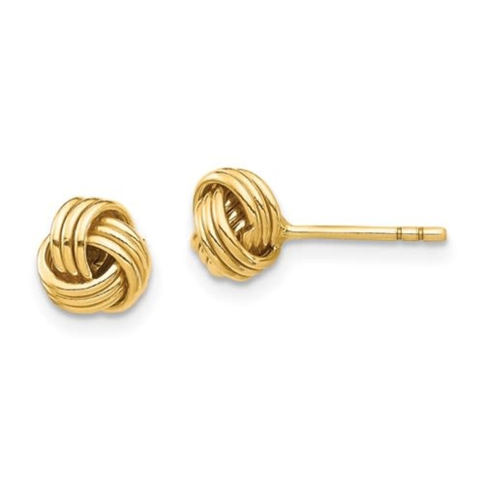 14K Gold Twisted Knot Stud Earrings