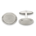 Stainless Steel Oval Engravable Cufflinks