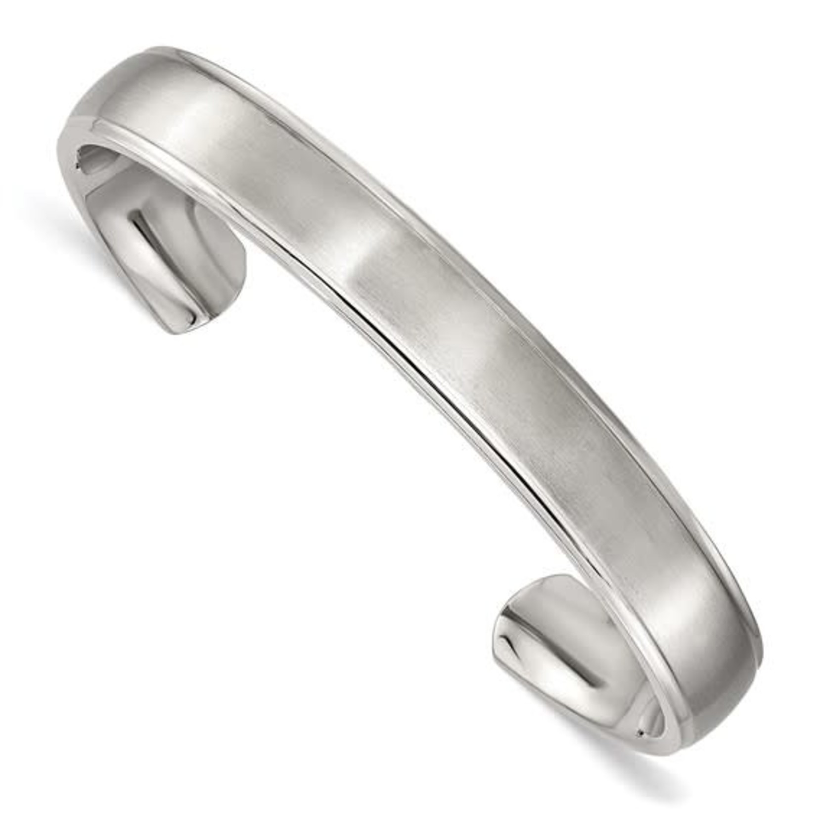 Stainless Steel Brushed  Beveled Edge Engravable Cuff