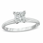 14K White Gold Princess Cut Solitaire Engagement Ring