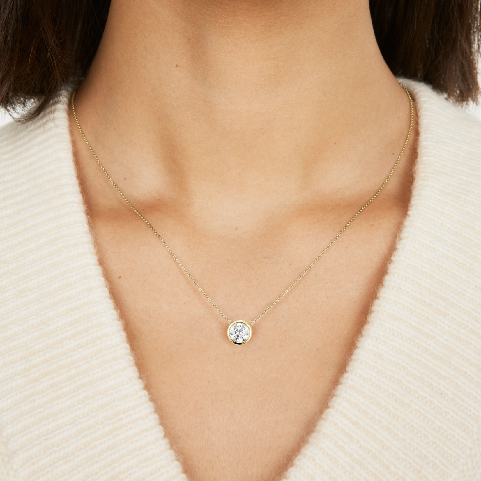 14k Diamond Bezel Necklace – RG