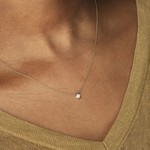 14K Yellow Gold Diamond 1/4 Carat Bezel Pendant
