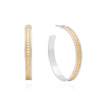 Sterling Silver & 18K Yellow Gold Large Classic Hoop Earrings