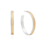 Sterling Silver & 18KY Gold Large Classic Hoop Earrings