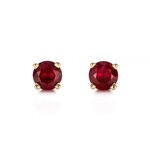 14K Yellow Gold 1/2 Carat Ruby Stud Earrings