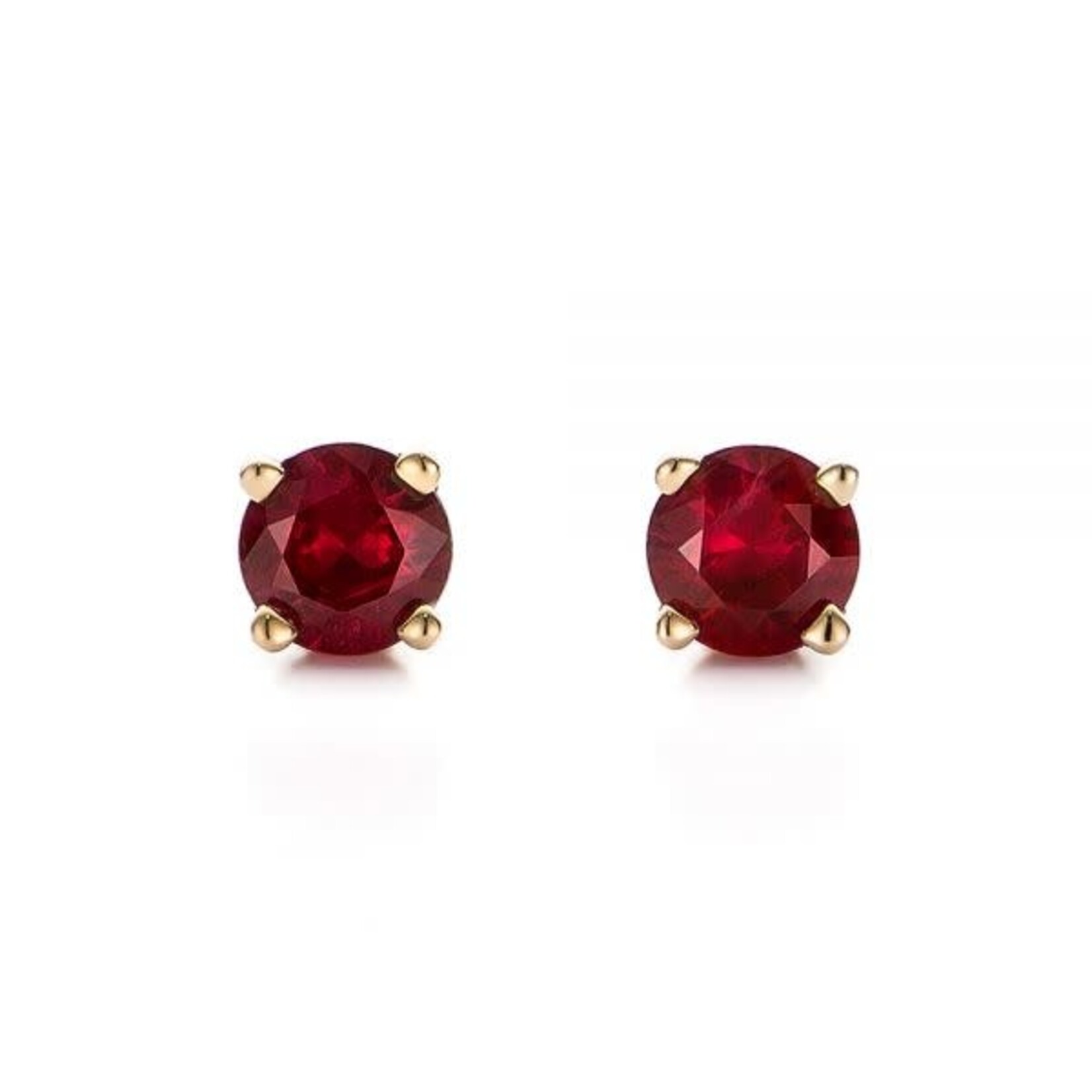 14K Yellow Gold 1/2 Carat Ruby Stud Earrings