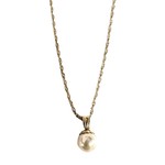 14K Yellow Gold Cultured Pearl Drop Pendant