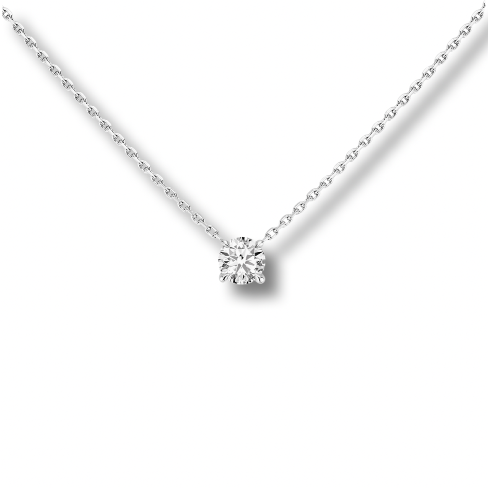 14K White Gold 1/4 Carat Diamond Floating Solitaire Pendant