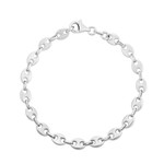 Sterling Silver Puffed Gucci Link Bracelet