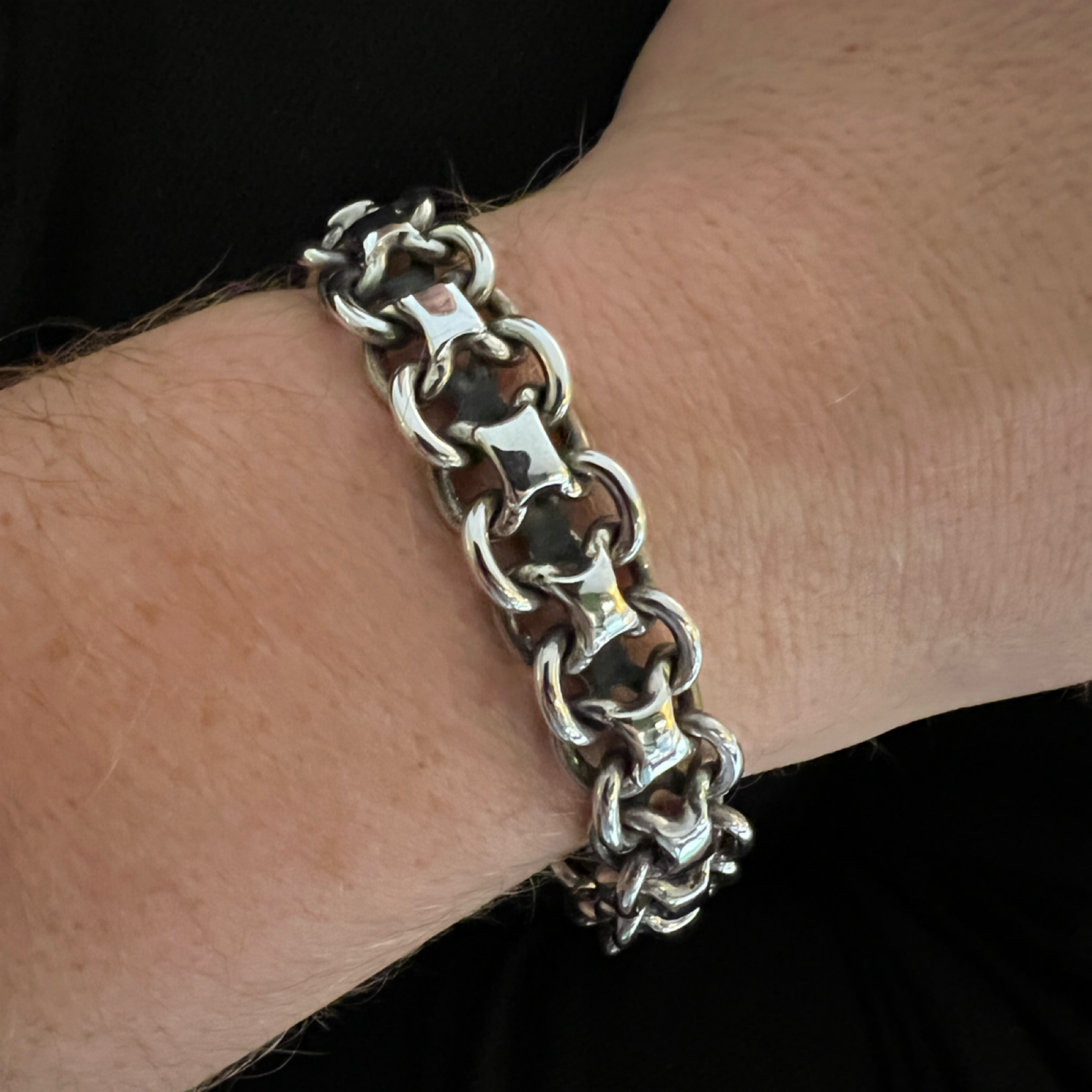Sterling Silver Square Locking Weave Bracelet