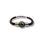 Coco Woven Leather Stainless & Carved Tahitian Pearl Bracelet