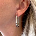 Sterling Silver Oval Oblong Hoop Earrings