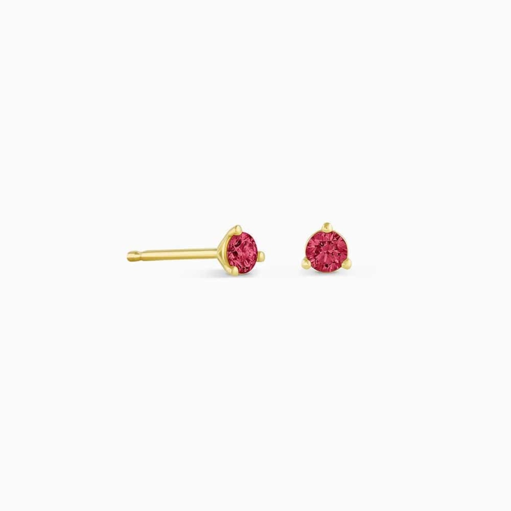 14K Yellow Gold Pink Tourmaline Stud Earrings