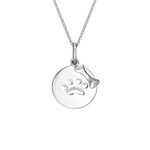 Sterling Silver Paw Print Pendant with a Bone
