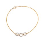 14K Yellow Gold Triple Circle Diamond Bracelet