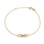 14K Yellow Gold Paperclip Diamond Bracelet