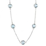 Sterling Silver Blue Topaz Lollipop Necklace