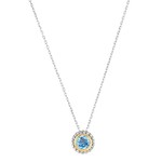 Sterling Silver & 18K Yellow Gold Blue Topaz Pendant