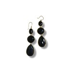 18K Yellow Gold Onyx 3 Stone Drop Earrings by IPPOLITA