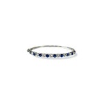 14K White Gold  Sapphire & Diamond Bangle