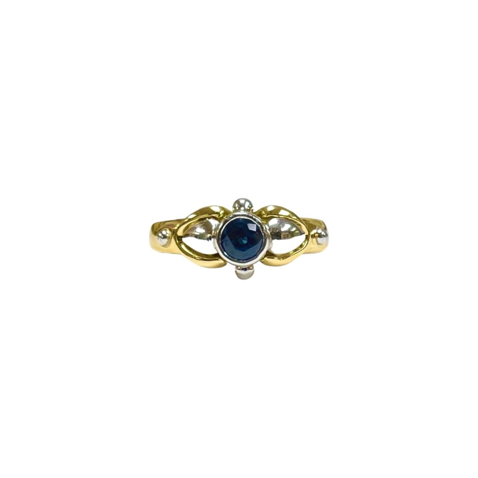 Platinum and 18K Yellow Gold 0.50cts Sapphire Ring