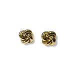 14K Gold Large Polished Knot Stud Earrings