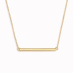 14K Yellow Gold Bar Necklace 14"-16"