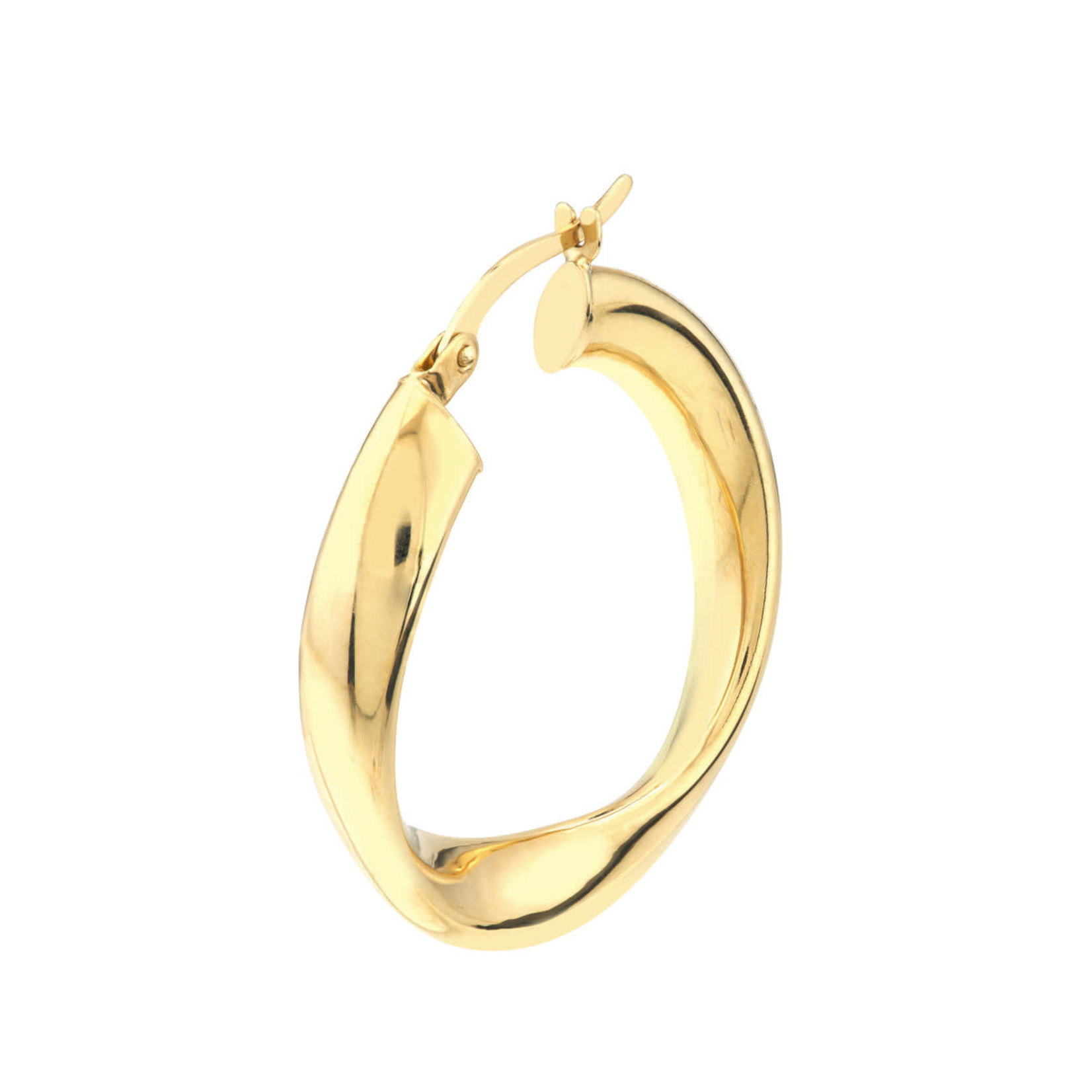 14K Yellow Gold Curved Polished Twist Hoops