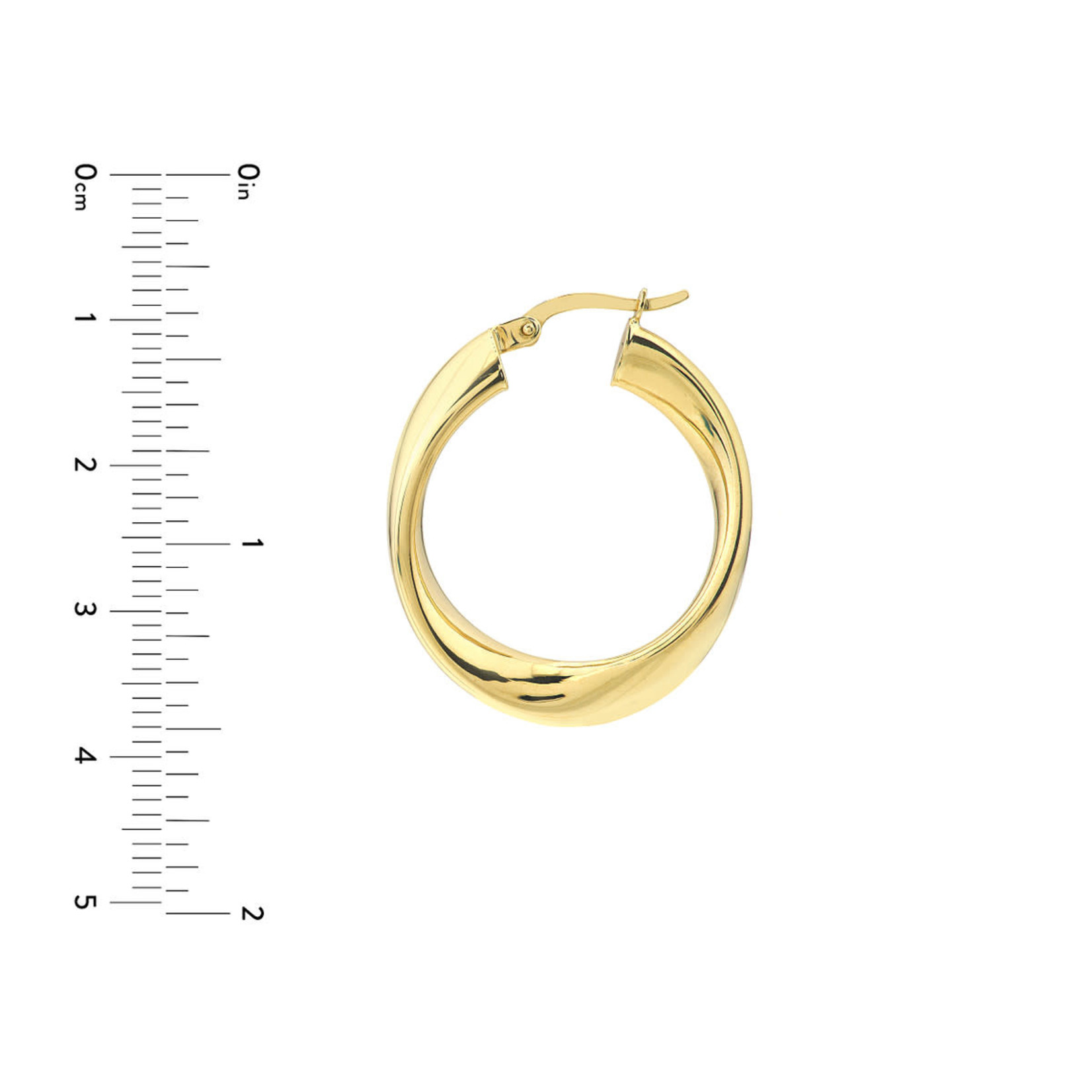 14K Yellow Gold Curved Polished Twist Hoops